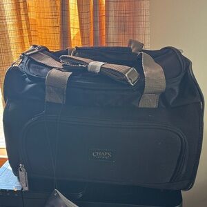 Chaps Black Duffel Bag with tan Accents